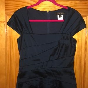 Navy Blue Satin Tadashi Shoji Dress